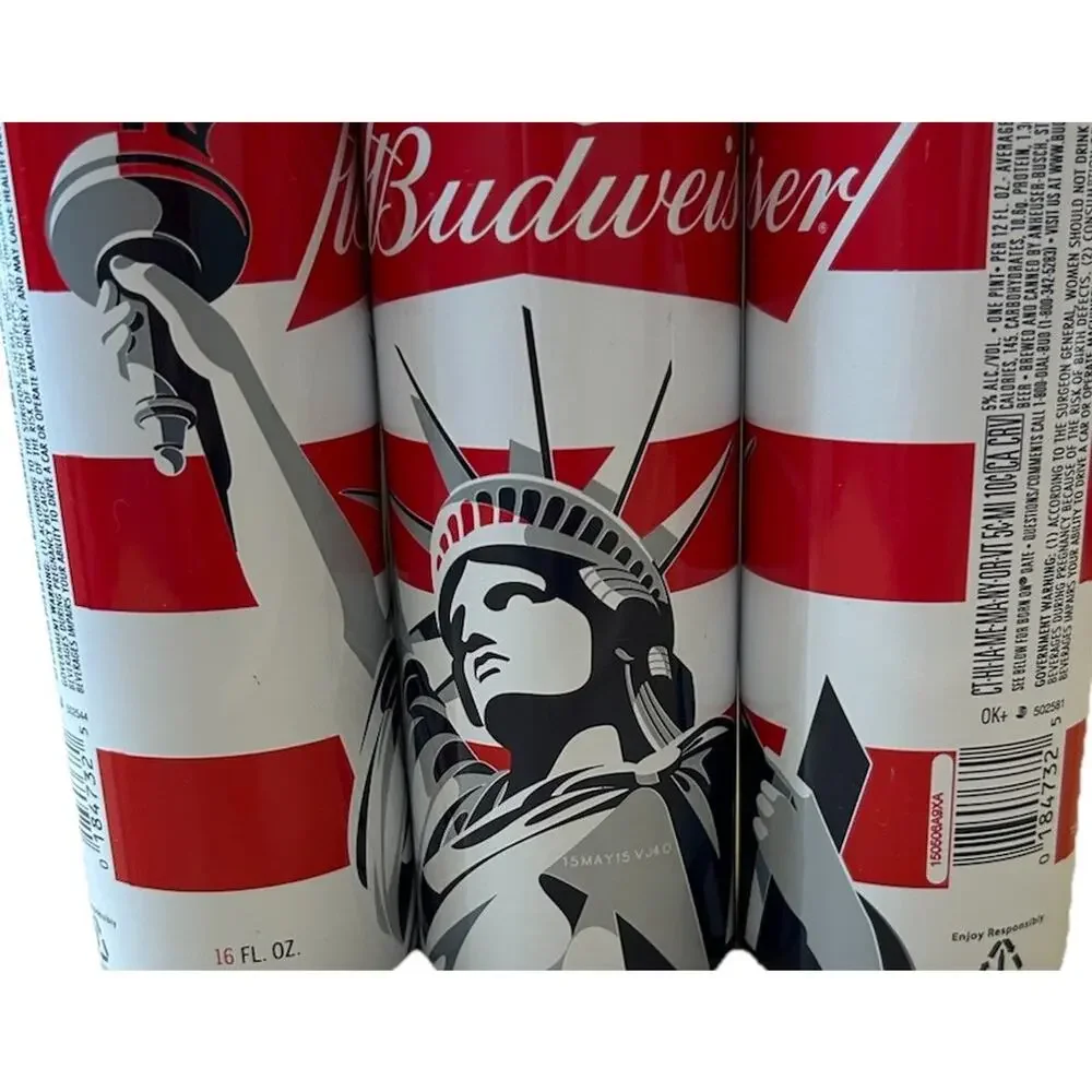 3* STATUE LIBERTY BUDWEISER BEER CANS USA NEW YORK NY Aluminum EMPTY Lot Of 3